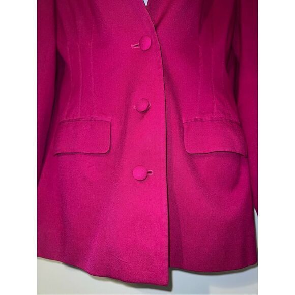 Vtg Women’s 100% Silk Hot Pink Blazer Shoulder Pads 8 - Picture 4 of 11
